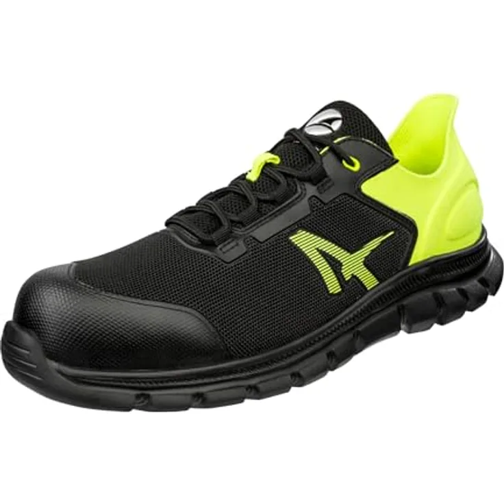 ISM GmbH OCTANE YELLOW LOW Sicherheitsschuh, schwarz/lime, S1PS SR, EN ISO 20345:2022, leicht, rutschfest, mit Fiberglasskappe und FAP® LITE Durchtrittschutz