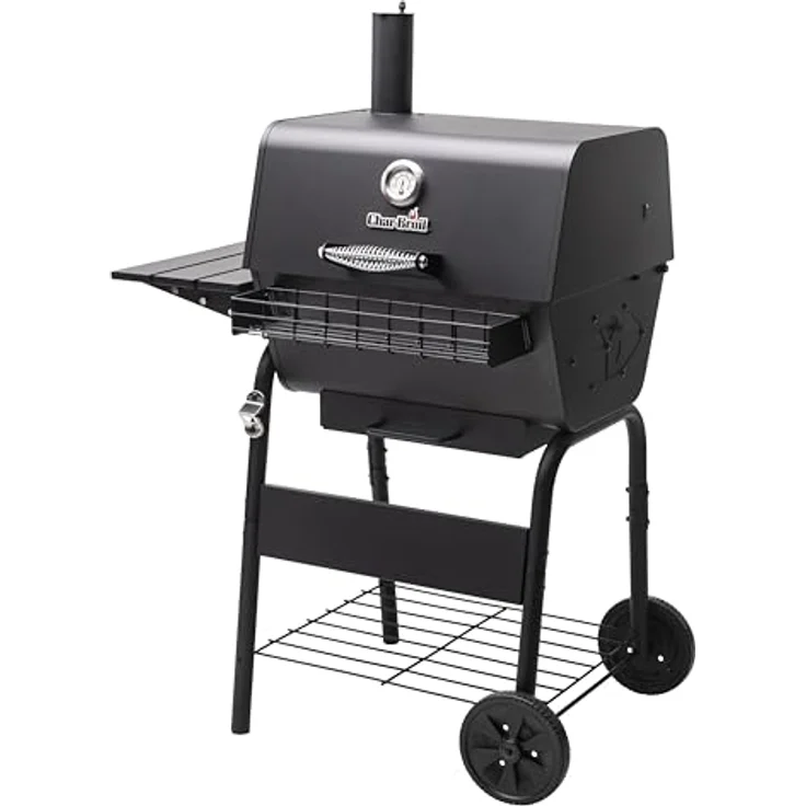 Char-Broil Charcoal M Grill, verstellbarer Holzkohlerost, ausziehbar zu Offset-Räucher, mit Deckelthermometer und Aschefalle – Bild 3
