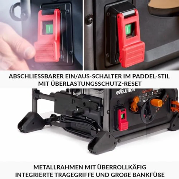 Evolution Power Tools R255TBL Tischkreissäge, Tragbare Multimaterialsägemaschine mit 85 mm Schnitttiefe und 45° Neigewinkel – Bild 11