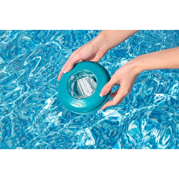 Bestway Flowclear Dosierschwimmer, 16 cm Ø in Blau-Weiß, zur gleichmäßigen Chemikalienverteilung für kristallklares Poolwasser – Bild 7