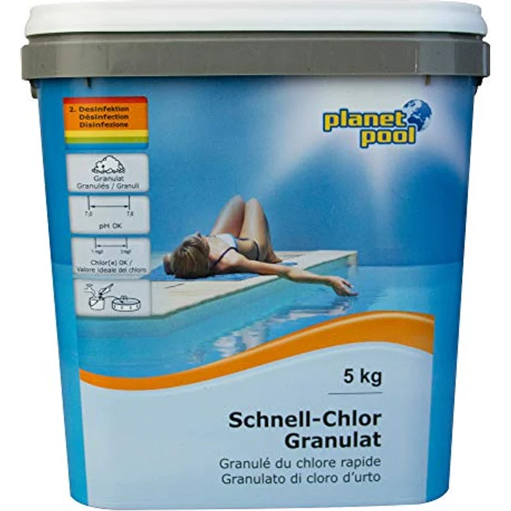 Planet Pool Schnell-Chlor-Granulat, 5 kg für Stoß- und Dauerchlorung, rückstandsfrei und unabhängig von Wasserhärte – Bild 3