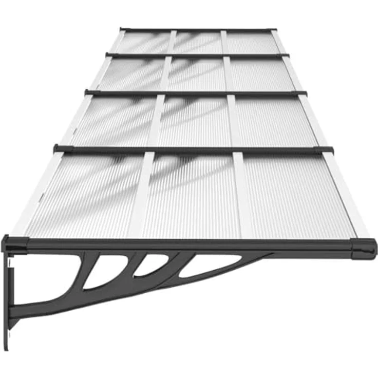 vidaXL Markise, Türvordach aus Polycarbonat, Schwarz und Transparent – Bild 7