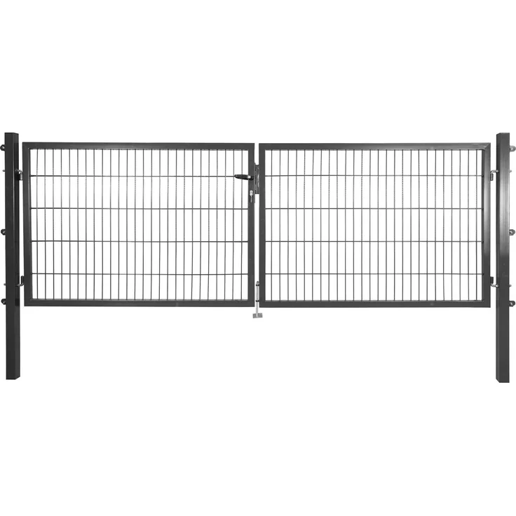 Arvotec Zaundoppeltür ESSENTIAL, Breite: 300 cm, Höhe: 80 - 200 cm, zum Einbetonieren, verzinktes Metall, stabil und rostgeschützt
