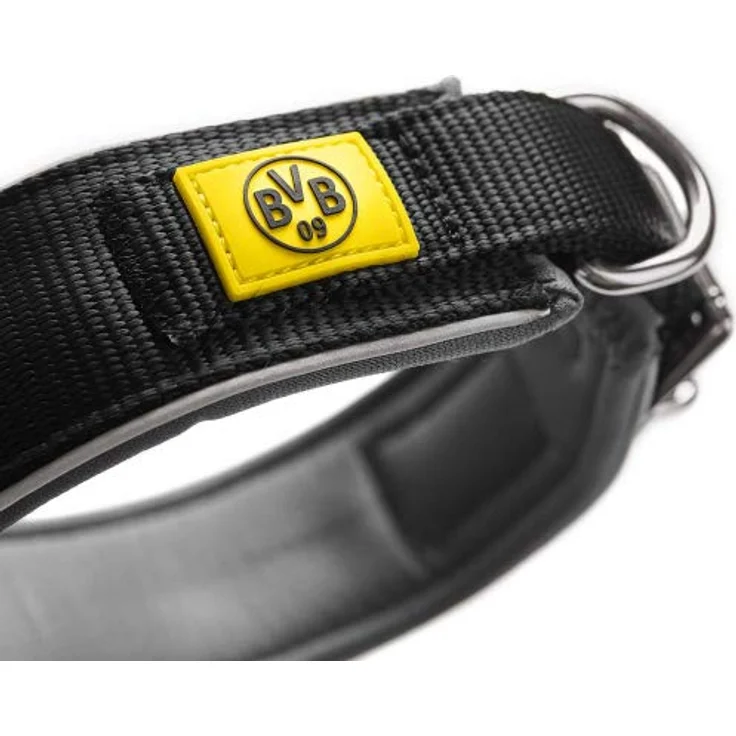HUNTER NEOPREN REFLECT BVB Hundehalsband, Nylon, Neopren gepolstert, reflektierend, 50 (M), schwarz/gelb – Bild 3