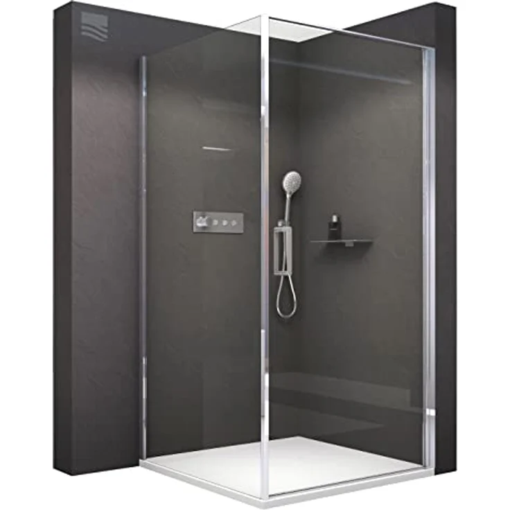 Bernstein Eckdusche EX416S, Nano ESG-Sicherheitsglas, 90x90x195 cm, Chromprofil – Bild 2