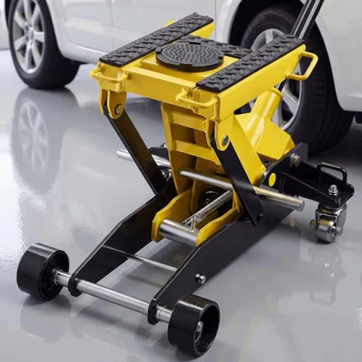 VEVOR Hydraulischer Rangierwagenheber WD-ATV-01, 2 t Tragkraft, Flacher Stahlwagenheber mit Einkolben-Schnellhubpumpe, 150–435 mm Hubbereich für Pkw, Motorräder und ATVs – Bild 1