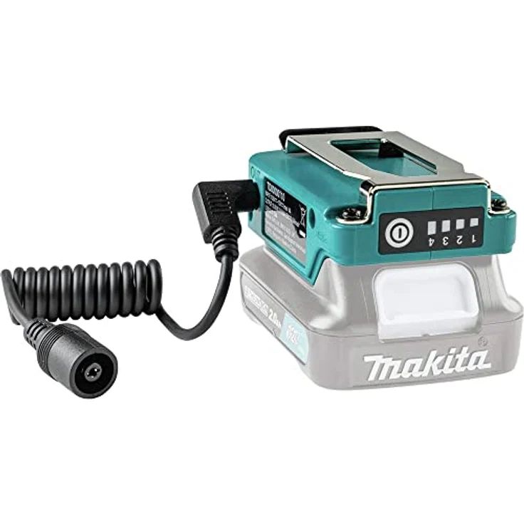 Makita Akku-Adapter 12V max. TD00000110, Akku-Halter mit USB-Anschluss und Gürtelklipp für Heizjacken – Bild 3