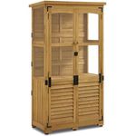 M MCombo Gartenschrank Holz 0120, Gerätehaus Wetterfest Klein, für Außenbereich, 87×46×160 cm, Natur - Preisvergleich