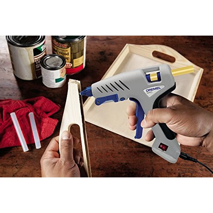 Dremel GG03 Holz-Klebestifte - Zubehörsatz für Dremel 910 Heißklebepistole mit 12 Heißklebestiften 7mm, hohe Temperatur, zum Kleben von Holzstoffen – Bild 3