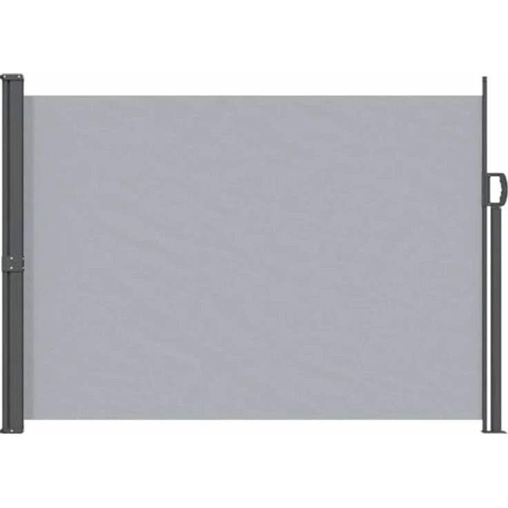 vidaXL Ausziehbare Seitenmarkise 120 x 300 cm, grau, UV- und wasserabweisend mit stabiler Stahlkonstruktion – Bild 1