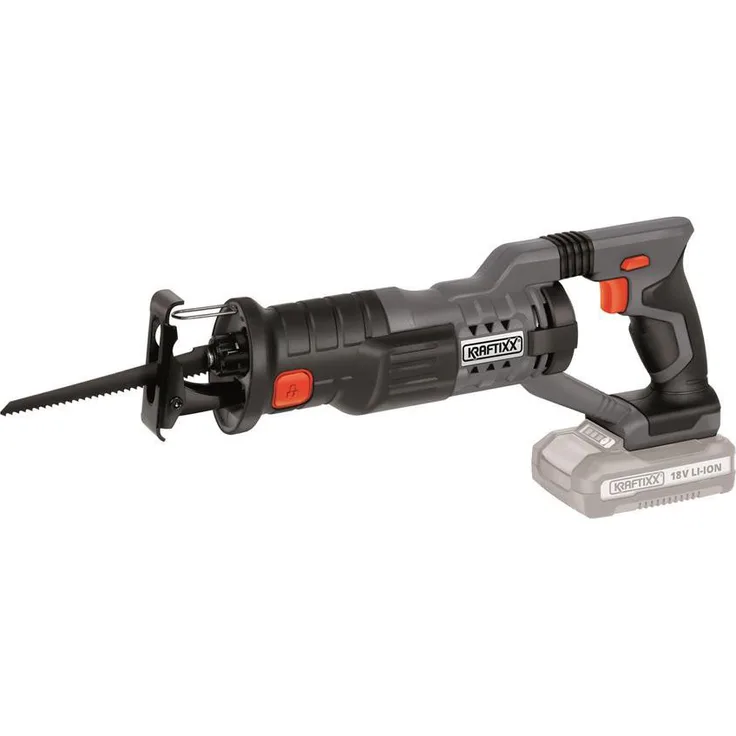 KRAFTIXX® Akku-Säbelsäge KX-RS 18/1 Li Solo, werkzeugloser Sägeblattwechsel, inkl. 1 Sägeblatt für Holz und 1 für Metall