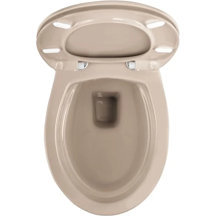 Calmwaters Wand-WC Modern Plus, spülrandlos mit 6 cm Erhöhung, Tiefspüler, waagerecht, Bahamabeige, antibakterieller WC-Sitz – Bild 8