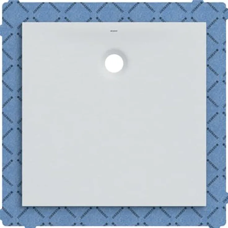 Geberit quadratische Duschwanne Olona 100x100 cm, Höhe 4 cm, Ablauf hinten mittig, weiß- matt - 550.902.00.1