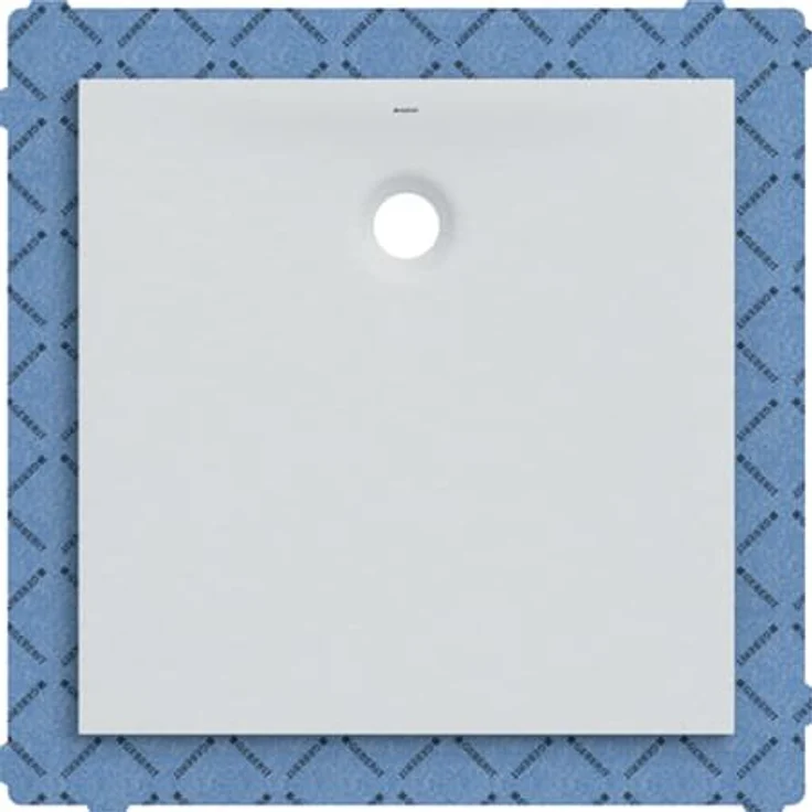 Geberit quadratische Duschwanne Olona 100x100 cm, Höhe 4 cm, Ablauf hinten mittig, weiß- matt - 550.902.00.1