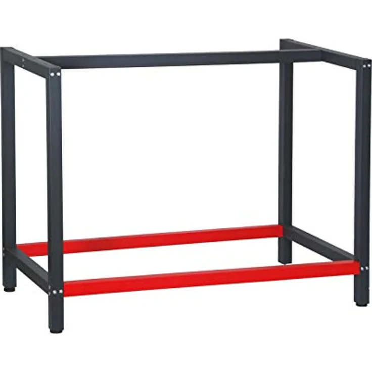 Werkbank Gestell 100x57x81 cm aus Stahl Werkbankgestell Anthrazit Rot Tischgestell Werkstatt – Bild 1