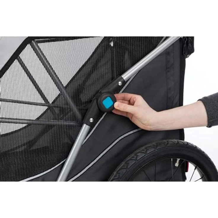 Fahrrad-Anhänger, faltbar S: 58 93 74/114 cm grau – Bild 5