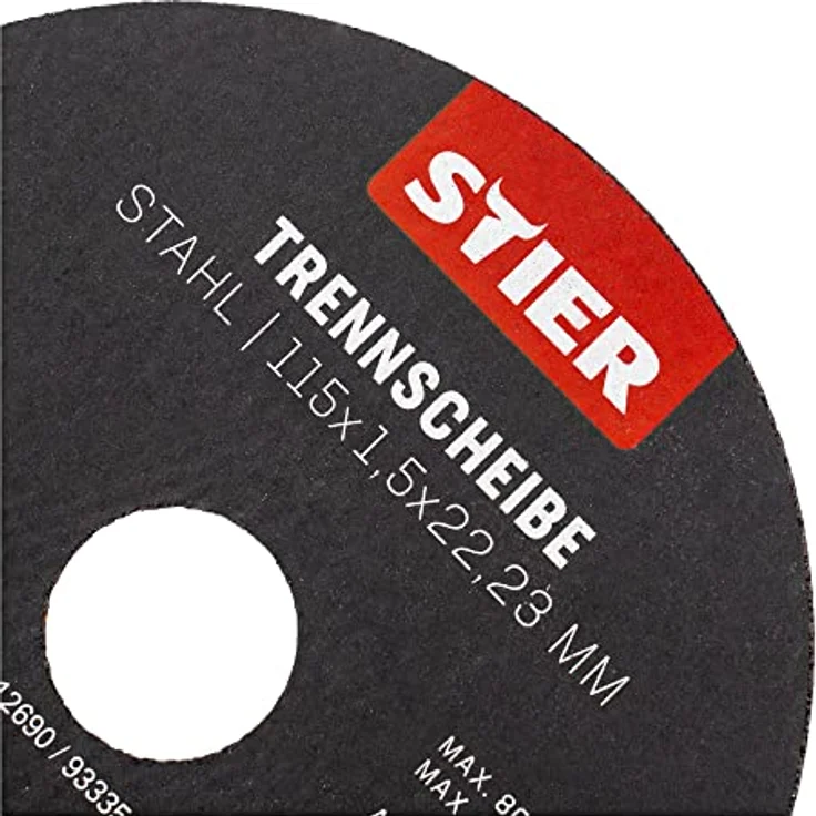 STIER Trennscheiben Stahl 115 x 1,5 x 22,23 Form 41 gerade 25 Stk. - Korund, Glasfasergewebe, extradünn, Laufruhe, niedriger Funkenflug – Bild 4