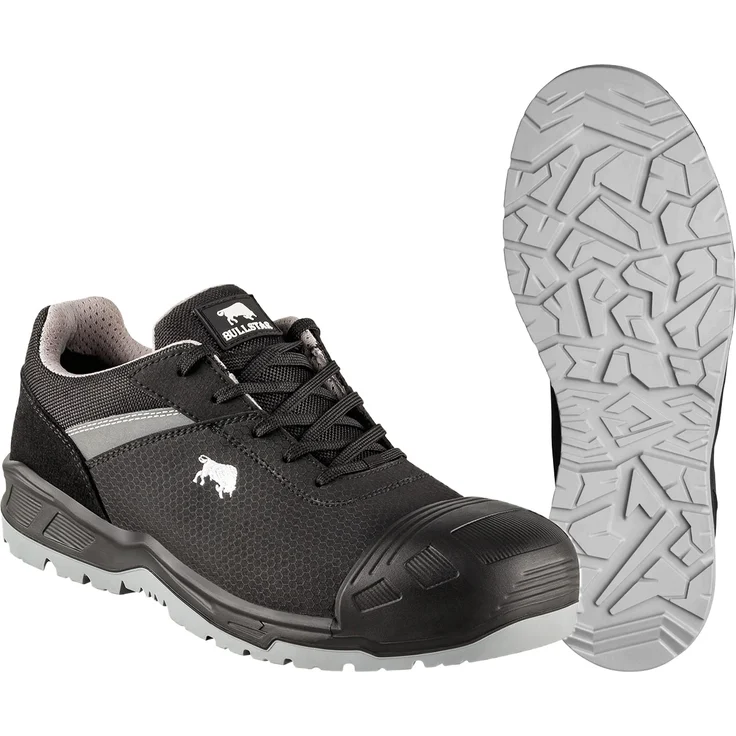 BULLSTAR POWERX S3, Sicherheitsschuh Gr. 46 mit FULL PROTECTION Technologie, Stahl-Zehenschutzkappe, rutschhemmender PU/PU-Sohle und atmungsaktivem Innenfutter