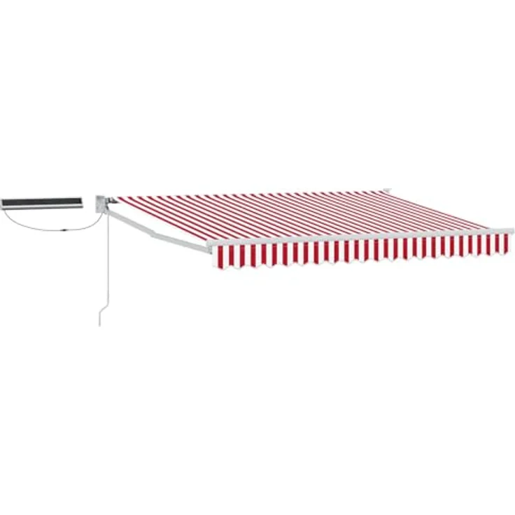 vidaXL Elektrische ausziehbare Markise, rot und weiß, 3 x 2,5 m – Bild 1