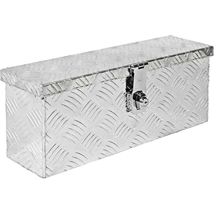 Trucky Truckbox D015, Deichselbox aus Aluminium, wasserdichte Werkzeugbox mit Schloss und Schlüssel, 50 x 14 x 20 cm – Bild 1