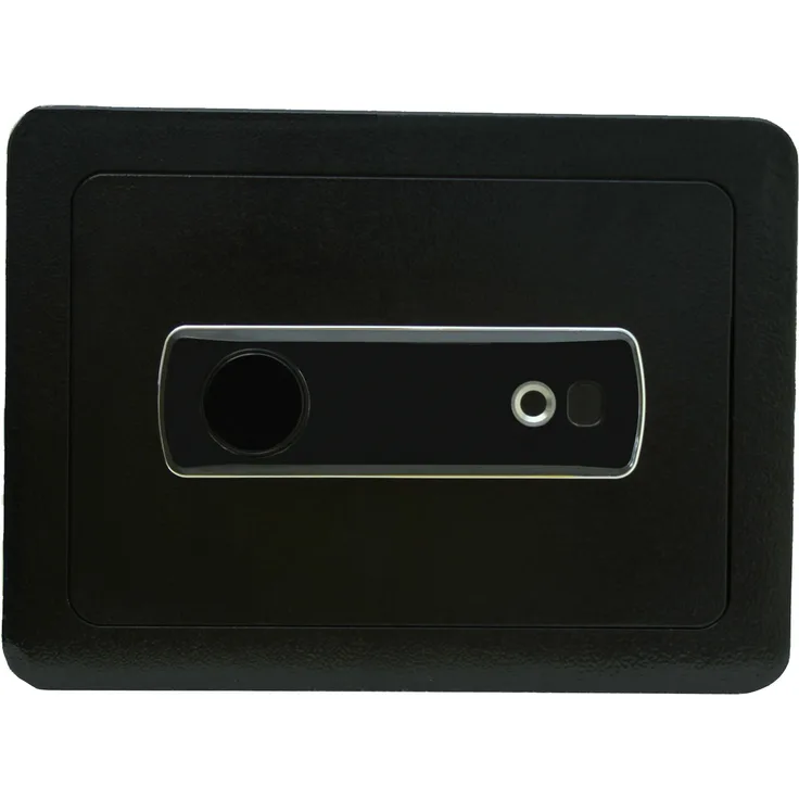 HELO24 Tresor Safe Elektronischer Wandtresor Möbeltresor M - F1 schwarz, Fingerabdruckscanner, digitales Bedienungsfeld, Notfallschlüsselloch