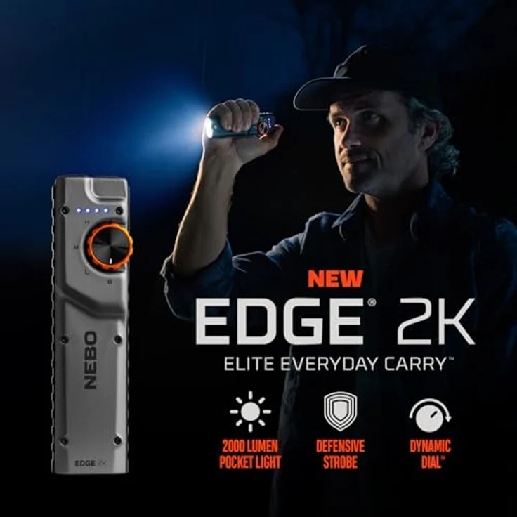 Nebo EDGE 2K, Taktische Taschenlampe mit 2000 Lumen und USB-C, 13.50 cm – Bild 2