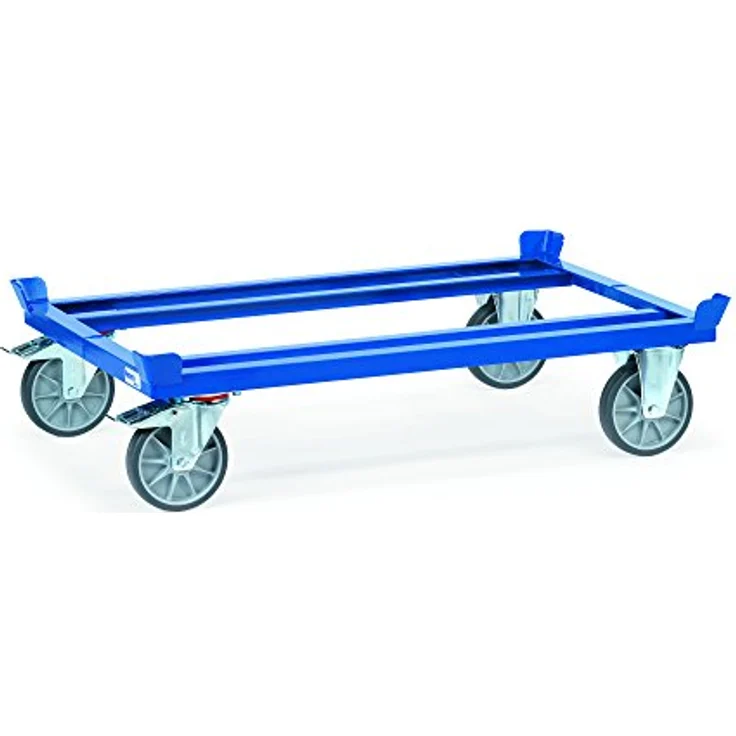 FETRA Transportwagen Paletten-Fahrgestell 22801 TPE, robuste Schweißkonstruktion mit 750 kg Tragfähigkeit, 4 Rollen, TPE Kunststoffreifen, 85,5 x 125,5 cm – Bild 2