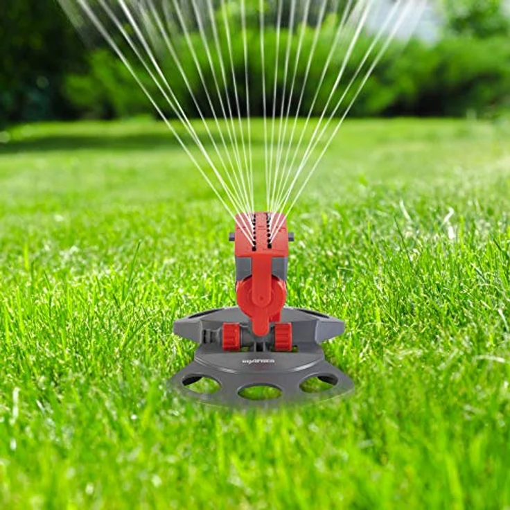 Grafner Rasensprenger RS10822 Sprinkler mit 3 Armen (45° drehbar) Sprinkler 360° drehbar – Bild 10