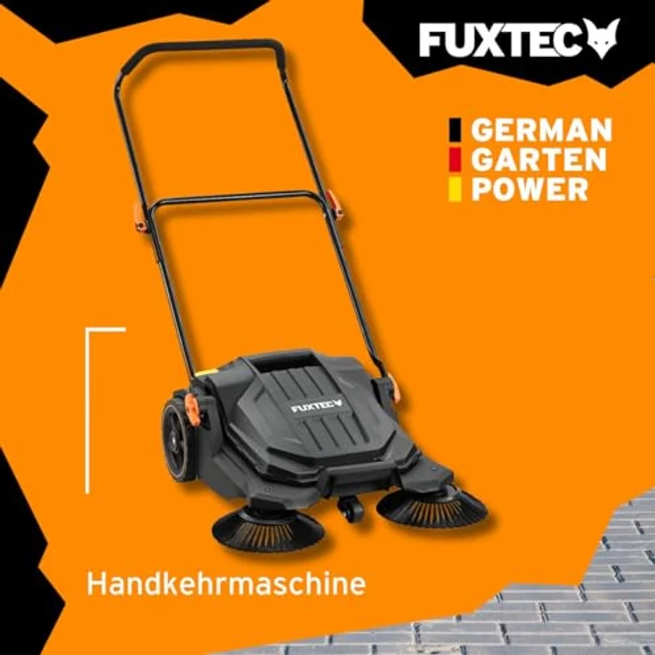 FUXTEC Handkehrmaschine FX-HK65, Kehrgerät für Außenbereiche, 650 mm Arbeitsbreite, 20 L Behälter, ergonomisches Design, Flächenleistung bis 2000 m² – Bild 2