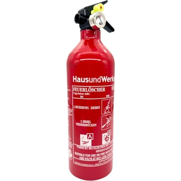Exdinger - 1 kg Aluminium Autofeuerlöscher 'Pia' ABC mit Manometer + Halterung – Bild 3