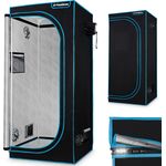 PlantiGrow Growbox 120x60x180, Indoor Gewächshaus mit stabilem Metallrahmen und lichtundurchlässigem Stoff, für optimales Pflanzenwachstum