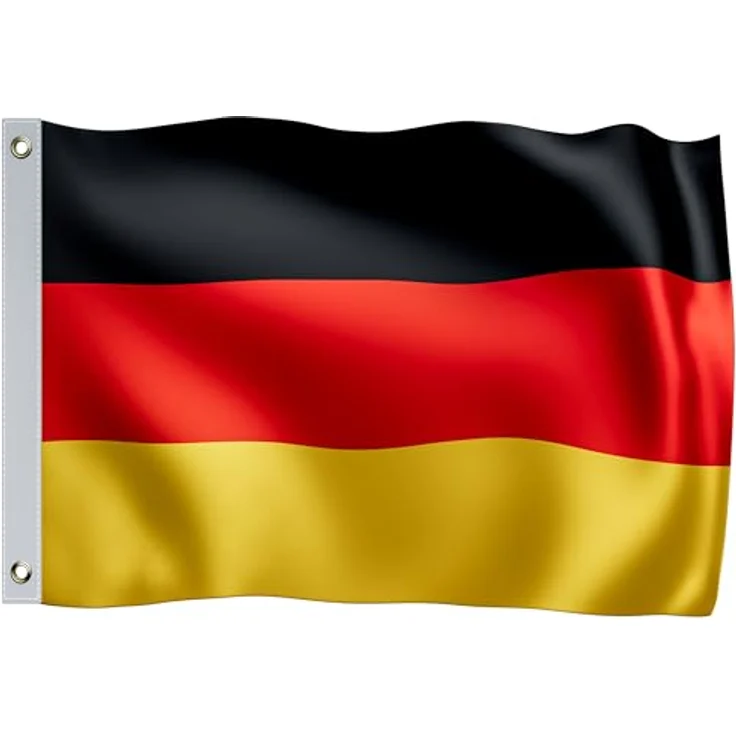 Monzana Deutschland Flagge 150x90cm - 100% Polyester, strapazierfähig, Metallösen, für Garten und Indoor, pflegeleicht – Bild 1