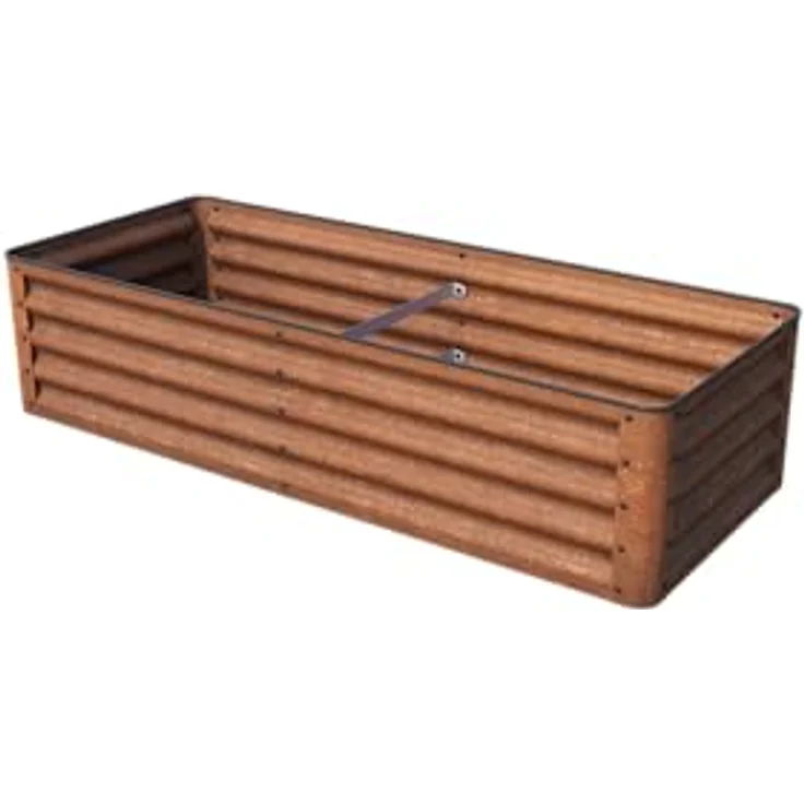GFP Primeyard Luca Cortenstahl-Hochbeet 150x60x35 cm, stabiles Gartenbeet mit natürlicher Rostoptik, sicherem Kantenschutz und ganzjährigem Einsatz – Bild 1