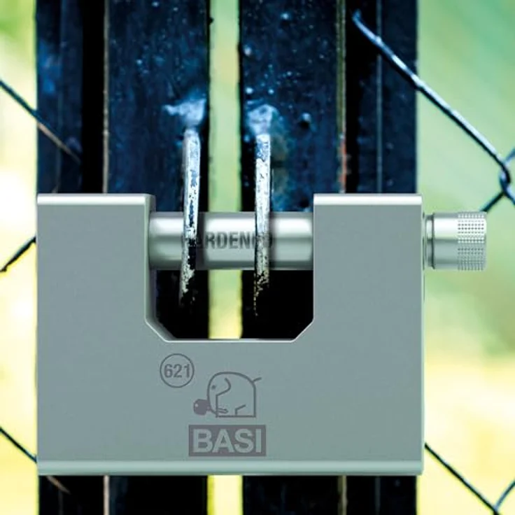 BASI Sicherheitsschloss aus gehärtetem Stahl | Vorhangschloss mit 13 mm Stahlbolzen | Blockschloss Containerschloss mit Bohrschutz (ZA) | 3 Schlüssel | Outdoorschloss – Bild 3
