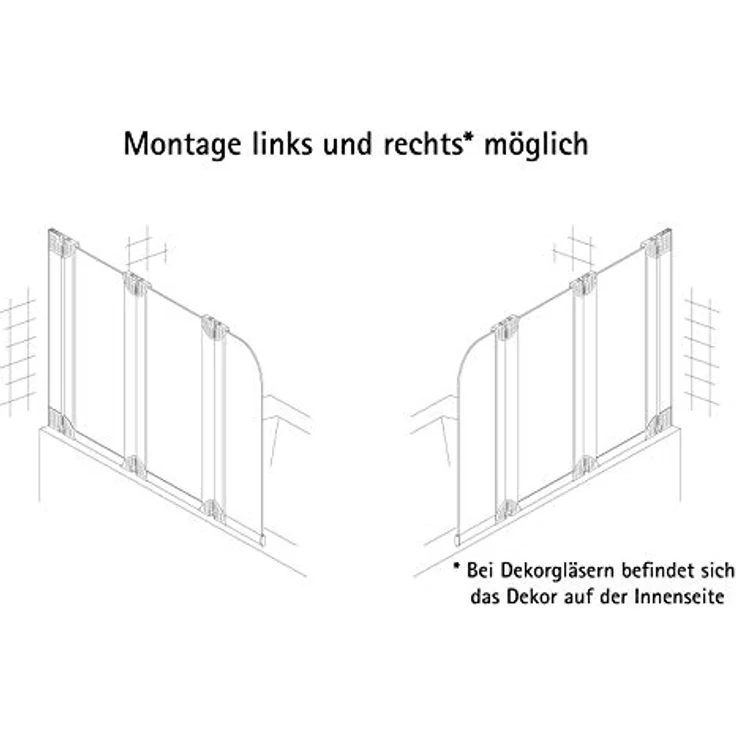 Schulte Badewannenaufsatz 3-teilig, 125 cm x 140 cm, Echtglas Klar hell, komplett einfaltbar, inkl. Montagematerial – Bild 3
