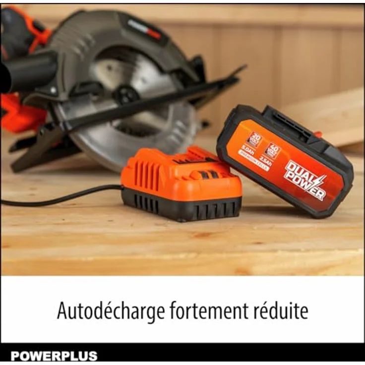 Powerplus POWDP90640, Dual Power Akku- und Ladegeräteset mit 40V 5000mAh Akku, orange – Bild 3