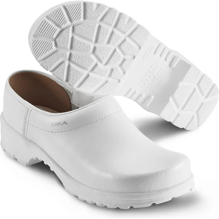 Sika Arbeitsschuh Comfort, geschlossener Clog, rutschhemmend und stoßabsorbierend, weiß, Größe 35