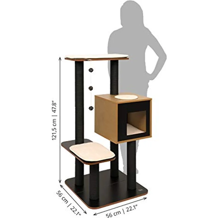 Vesper Kratzbaum V-High Base schwarz – Bild 4