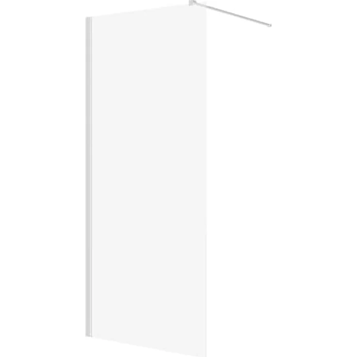 BADLAND Walk-In Dusche KETIL 100x195 mit Duschwanne VIDAR 80x100, Duschabtrennung Transparent Nano Glas, Duschtasse Weiß Steinoptik SMC, Ablaufgarnitur Ø 90 mm – Bild 4