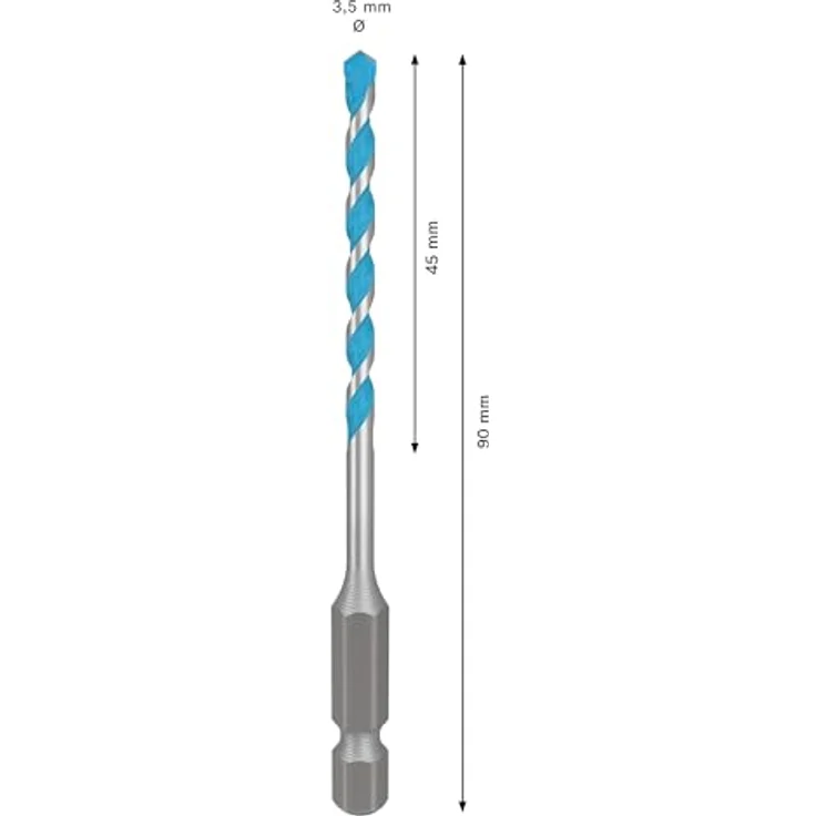 Bosch EXPERT HEX-9 Multi Construction Bohrer 3,5 x 45 x 90 mm, hochpräzise mit Carbide-Spitze für mehrere Materialien – Bild 3