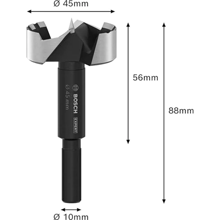 Bosch Accessories Forstnerbohrer 2608901841, 45 mm Durchmesser, 88 mm Gesamtlänge, gewellter Schneidrand für sauberen Schnitt – Bild 3