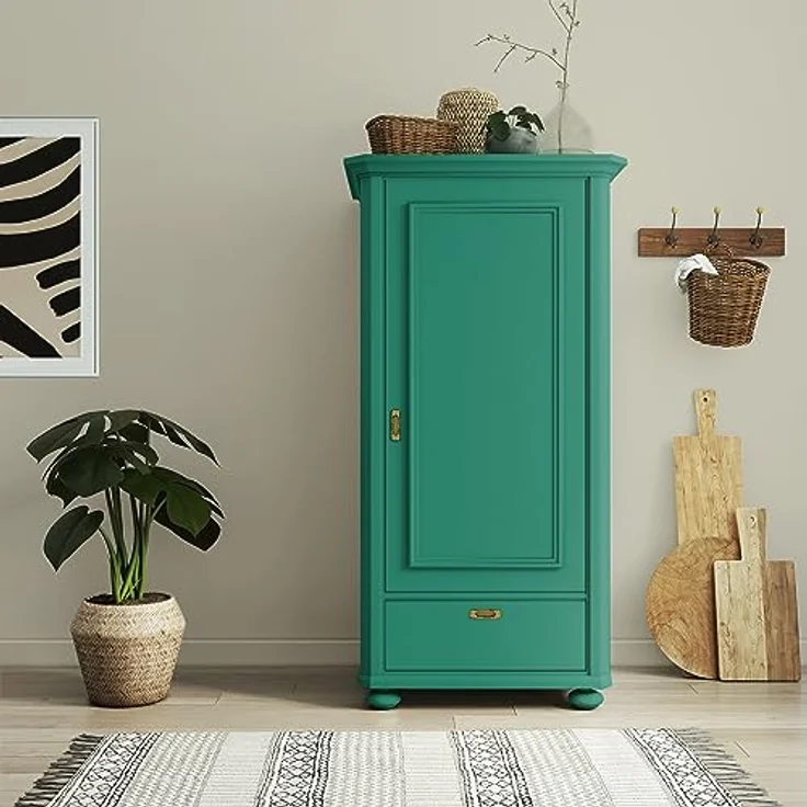 MissPompadour Holzfarbe Grün mit Smaragd, 2,5L Seidenmatte Möbelfarbe für Innen & Außen, witterungsbeständig, hohe Deckkraft, geruchsarm – Bild 6