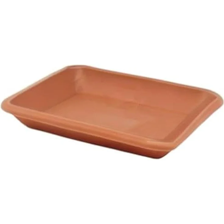 greemotion Blumentopfuntersetzer Jana in Terracotta - Blumen-Untersetzer eckig für Pflanzkübel - Pflanzenuntersetzer quadratisch aus Kunststoff - Pflanzen Untertopf 41 x 41 cm – Bild 3