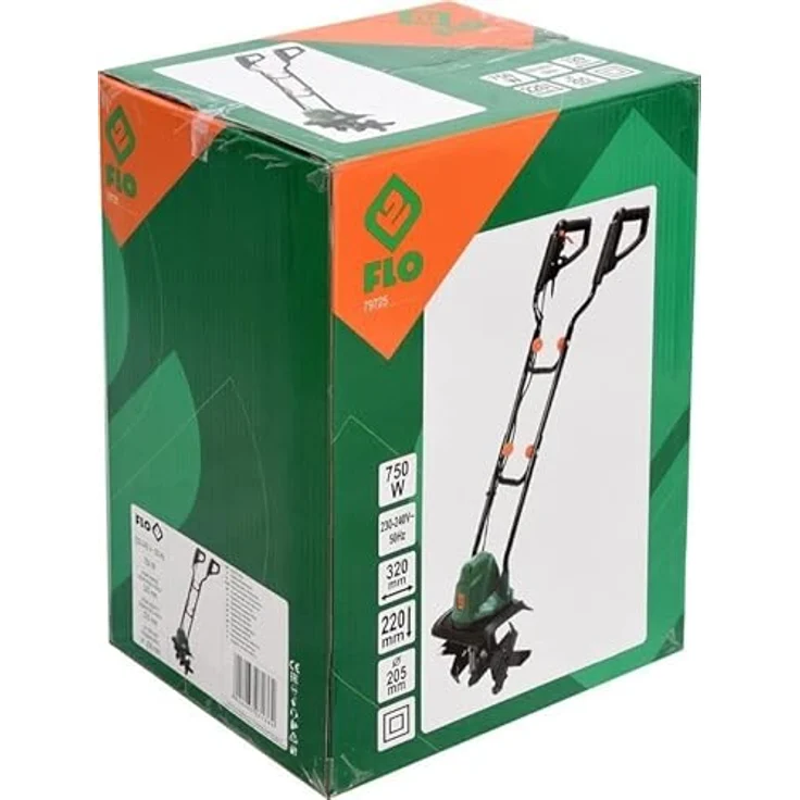 Flo Elektromotorhacke Elektrische Bodenfräse 32 cm, 750 W, ergonomische Griffe, klappbare Konstruktion – Bild 3