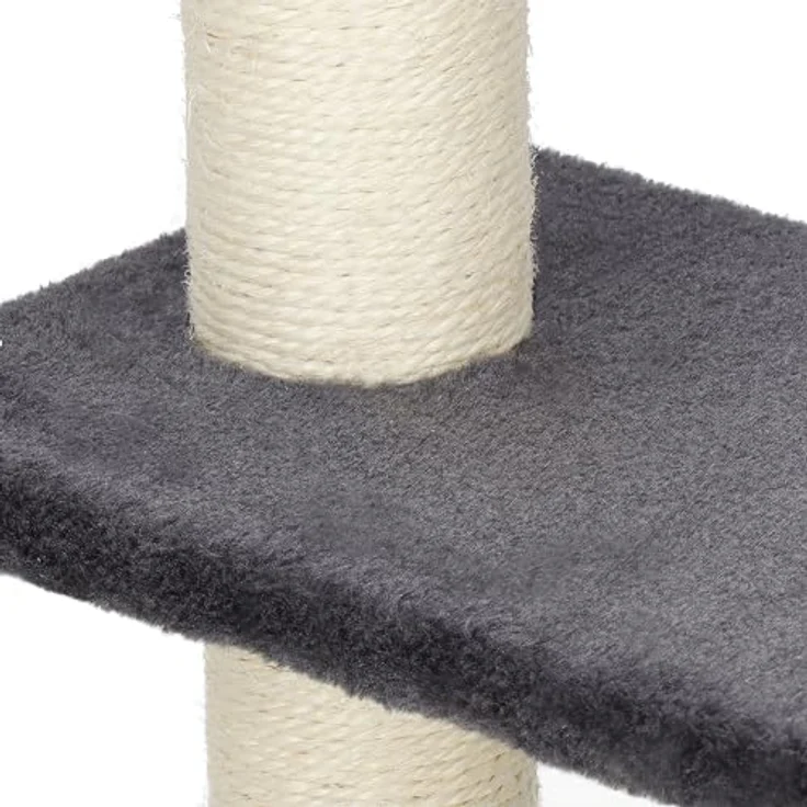 SPRINGOS Katzenbaum mit Sisalpfosten, Plattformen, Brücke und Spielball, 67 cm hoch, ideal zum Krallenwetzen und Spielen – Bild 5