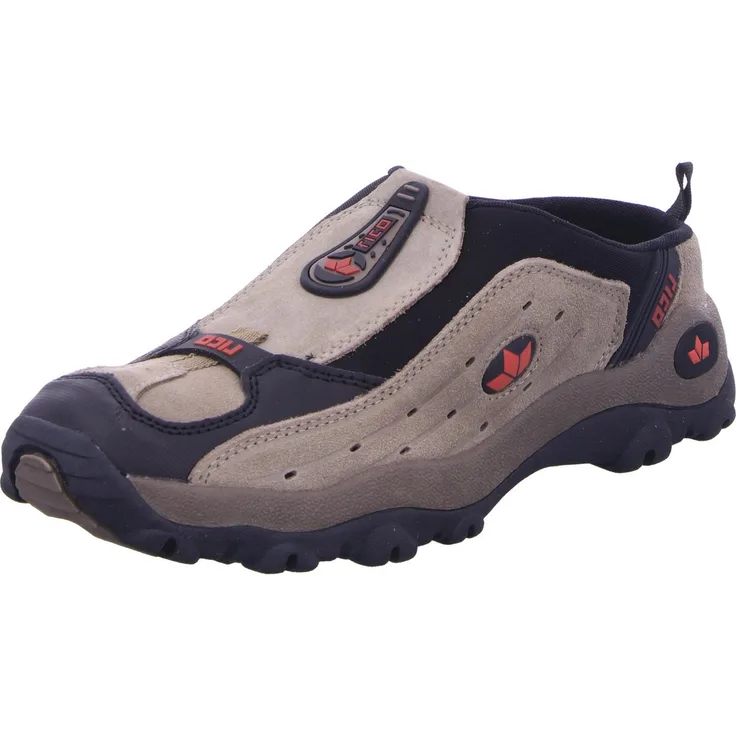 Lico Pantolette - Sicherheitssandale in braun aus echtem Veloursleder