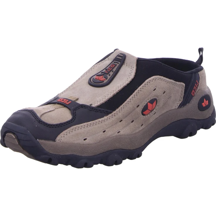 Lico Pantolette - Sicherheitssandale in braun aus echtem Veloursleder