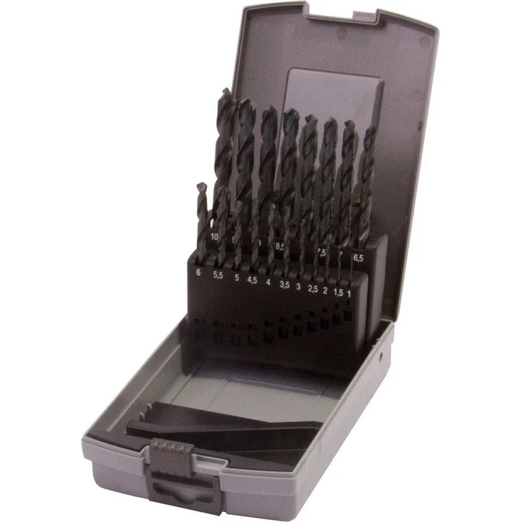 fortis Spiralbohrer-Satz D338N HSS-Cobalt 1 - 10 mm, 19tlg, zylinderschaft, DIN 338, 130° Spitzenwinkel