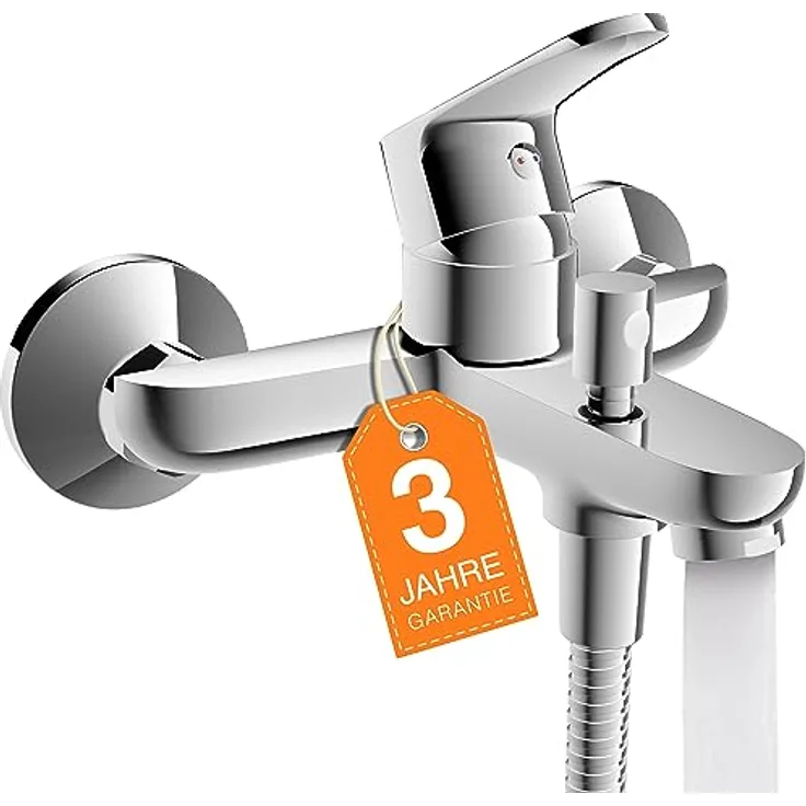 EISL Badewannenarmatur, Mischbatterie Chrom mit Brauseanschluss, Wasserhahn Badewanne mit Umsteller zwischen Wanneneinlauf und Brause, Einhebelmischer NI023CALCR, Claudio Wannenarmatur