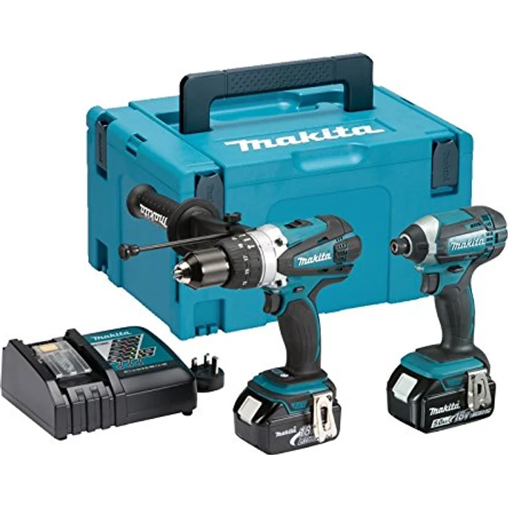 Makita DLX2145TJ 18V Kombi-Kit DHP458 Akku-Schlagbohrschrauber und DTD152 Akku-Schlagschrauber, 2x5 Ah Akku, Ladegerät, Makpac – Bild 3